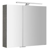 MIRRÓ galérka s LED osvetlením, 80x70x16cm, dub strieborný