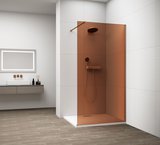 ESCA COPPER MATT jednodielna sprchová zástena na inštaláciu k stene, sklo Marron, 1300 mm