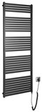 SAPHO TONDI-E elektrické vykurovacie teleso, rovné, 600x1690 mm, 800 W, čierna mat – elektrický sušiak…