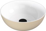 BANERA ROUND umývadlo na dosku, liaty mramor, priemer 39cm, biela/béžová mat