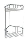 SMART dvojposchodová rohová polička 175x325x175mm, chróm