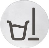 SAPHO Ceduľa "Upratovacia miestnosť", priemer 75mm, nerez mat – doplnok do verejných priestorov