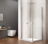 LORO štvorcová sprchová zástena 900x900 mm, rohový vstup