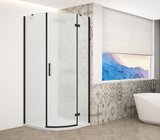 TRINITY BLACK štvrťkruhová sprchová zástena 900x900mm, matné sklo, pravá