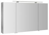 RIWA galérka s LED osvetlením, 3x dvierka, 121x70x17cm, dub strieborný