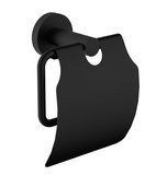 X-ROUND BLACK držiak toaletného papiera, s krytom, čierna mat