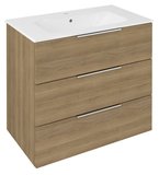 CIRASA umývadlová skrinka 79,8x75x46cm, 3x zásuvka, dub cuneo