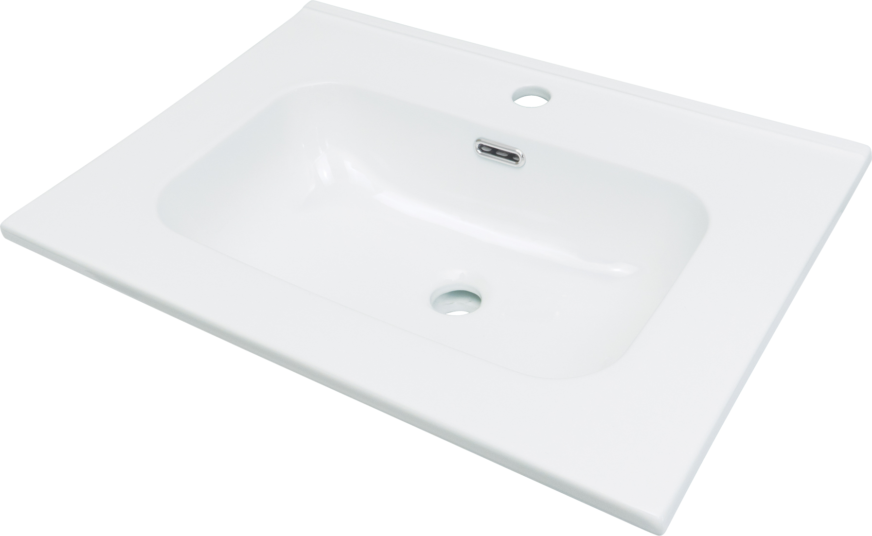 Tubo - Umywalka ceramiczna wpuszczana z miejscem na baterię - 60 cm