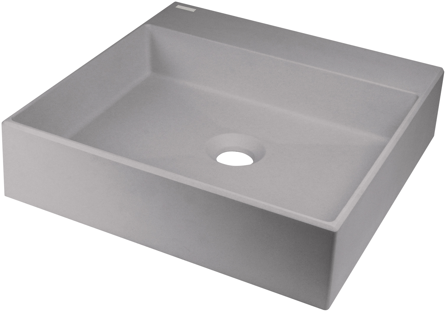 Correo - Umywalka granitowa nablatowa z miejscem na baterię - 400x400 mm