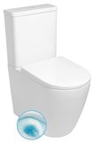 TURKU kombi WC, Vortex Rimless, spodný/zadný odpad, biela