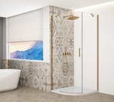 TRINITY GOLD MATT štvrťkruhová sprchová zástena 900x900mm, číre sklo, ľavá