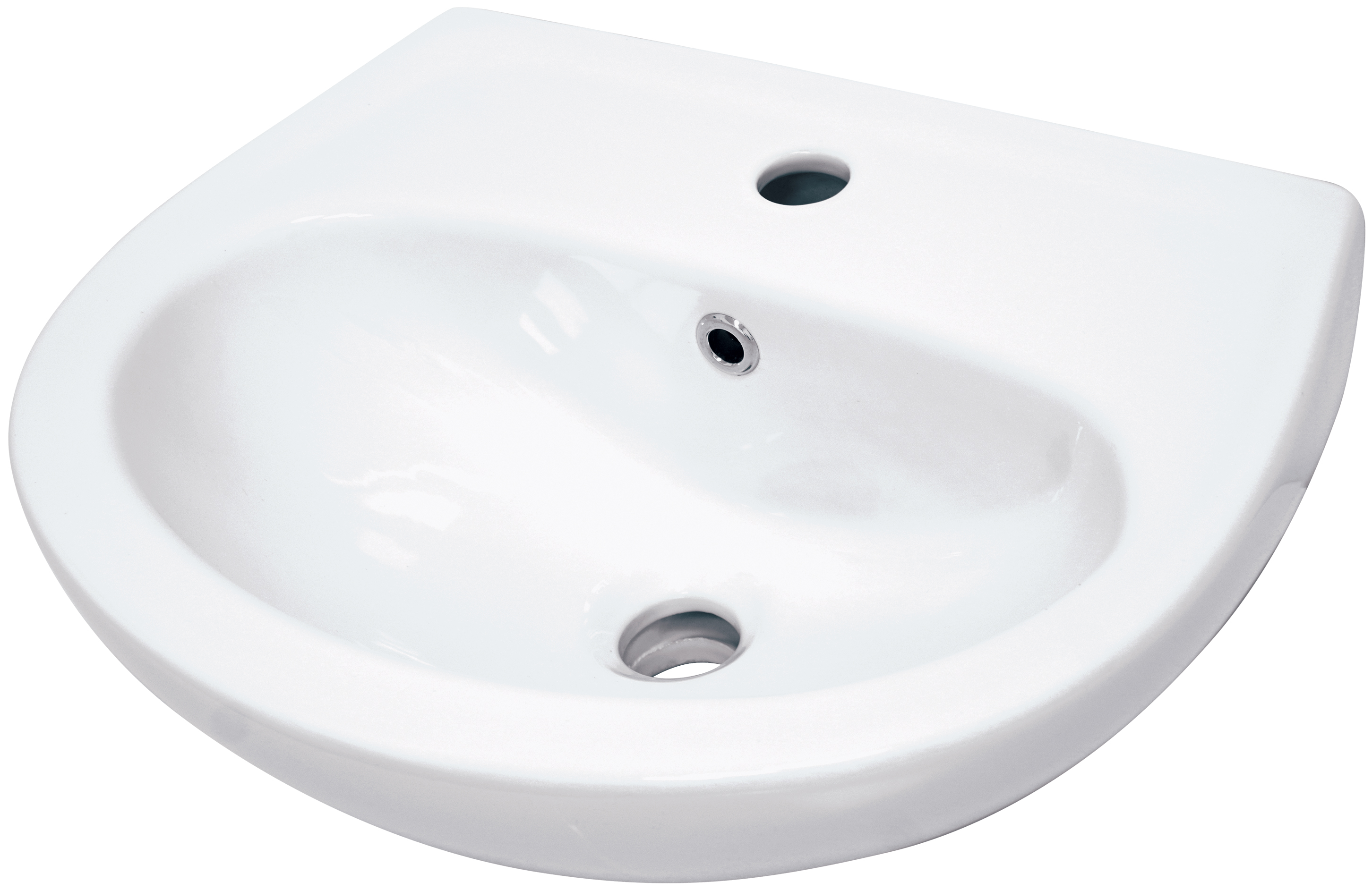 Jasmin - Umywalka ceramiczna ścienna z miejscem na baterię