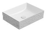 KUBE X DIAMANTE keramické umývadlo na dosku 50x37cm, biela ExtraGlaze