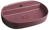 INFINITY OVAL keramické umývadlo na dosku, 60x40cm, matná Maroon Red