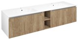 LOREA skrinka 160x46x51,5cm (70+20+70cm), dub alabama/biela matná