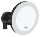 X-ROUND BLACK závesné kozmetické zrkadlo LED, priemer 200mm, čierná mat