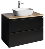 ALTAIR skrinka s doskou 87,5 cm, čierna mat/dub emporio