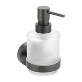 X-ROUND GUN METAL dávkovač mydla 200ml, mliečne sklo, gun metal