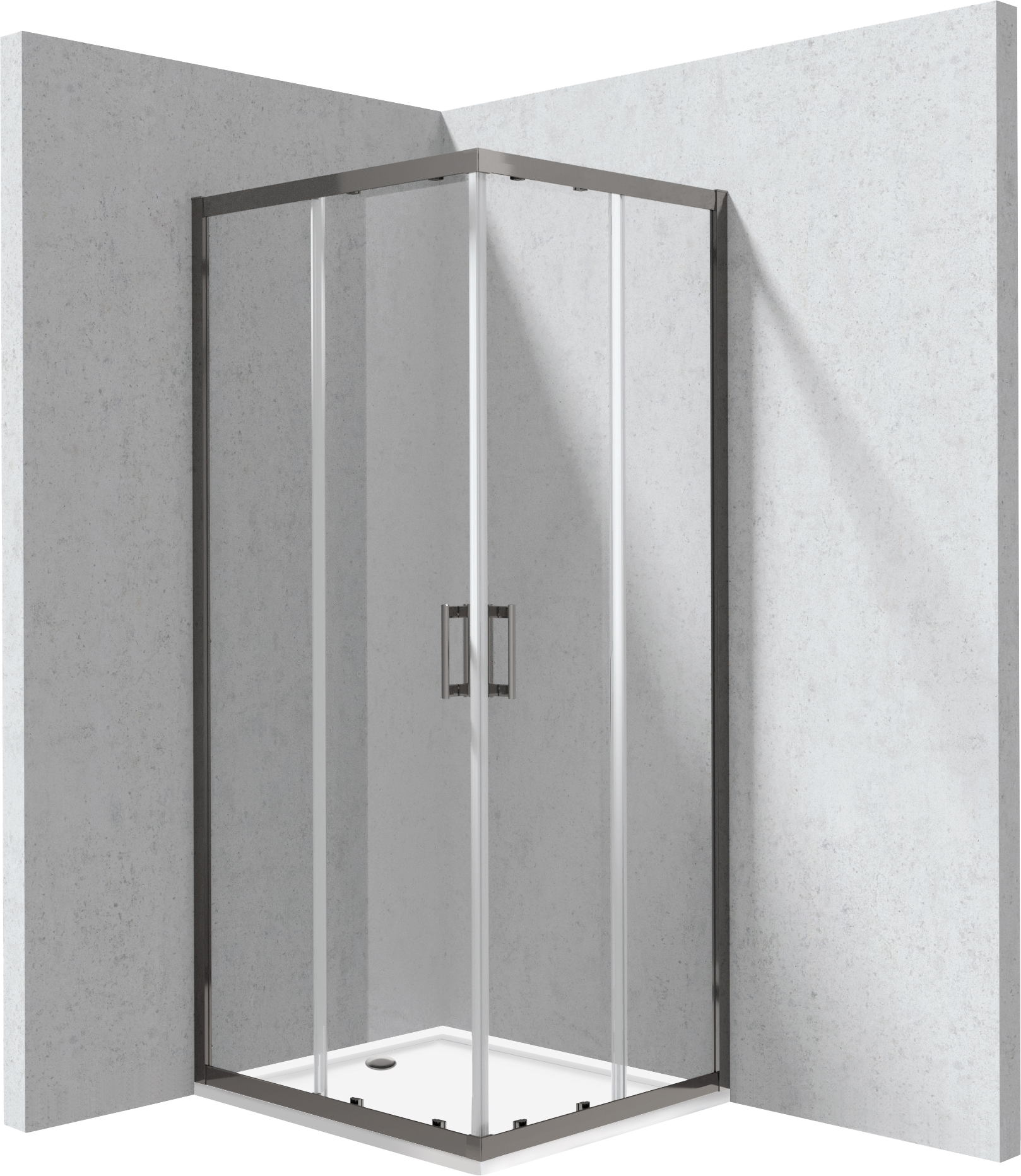 Deante Funkia Evo - Kabina prysznicowa z brodzikiem prostokątna 80x90 cm – sprchový box