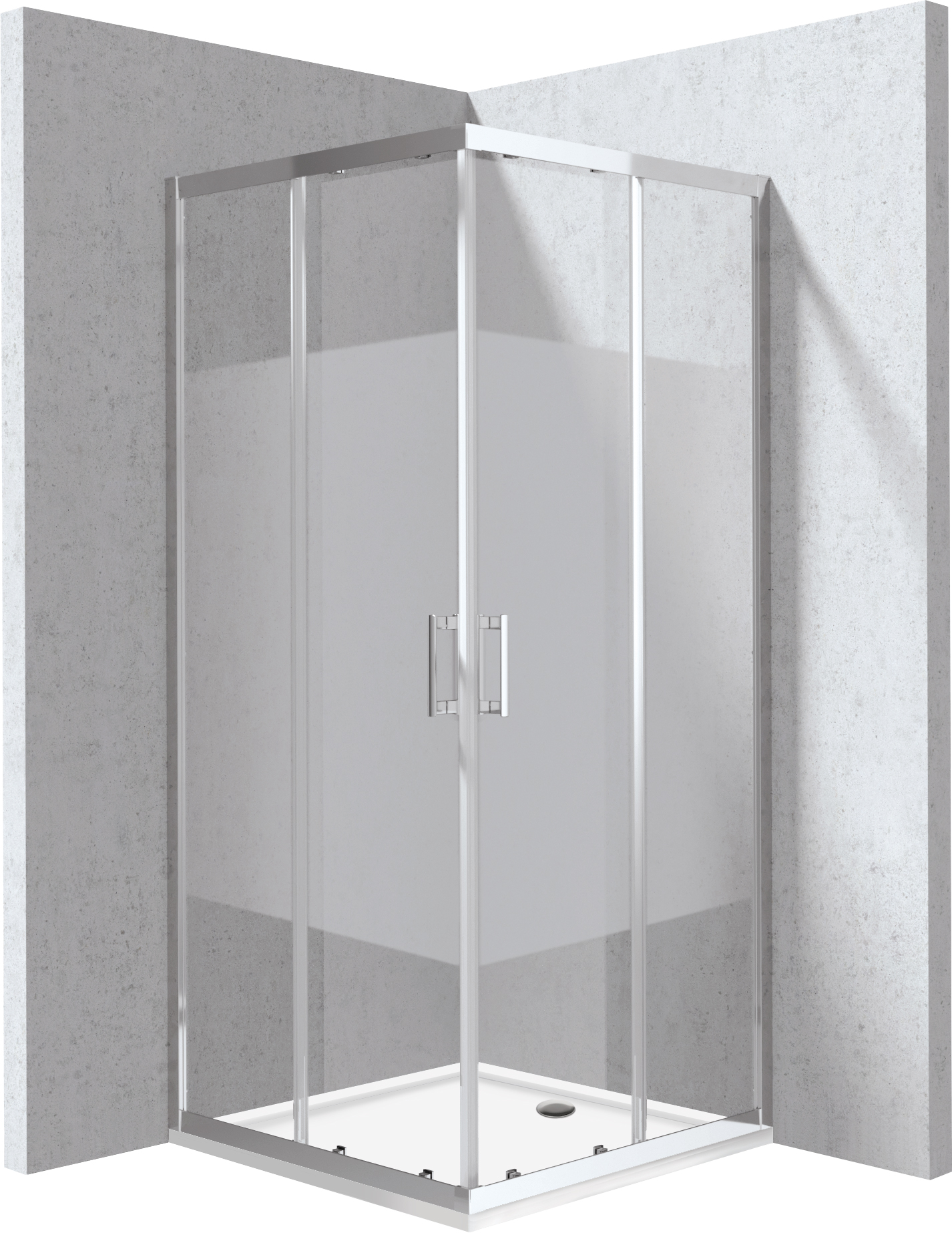 Deante Funkia Evo - Kabina prysznicowa z brodzikiem kwadratowa 80x80 cm - wzór pas – sprchový box