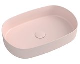 INFINITY OVAL keramické umývadlo na dosku, 55x36cm, ružová Salmon