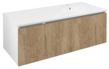 LOREA skrinka 120x46x51,5cm (30+90cm), pravá, dub Alabama/biela matná