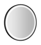 KADRIS guľaté zrkadlo s LED osvetlením, ø 60cm, čierna mat