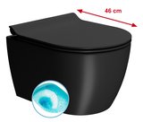PURA SHORT závesná WC misa, Swirlflush, 35x46cm, čierna dual-mat
