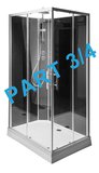 GRANVIK sprchovací box 800x1200x2180mm časť 3/4 zadné tmavé sklo