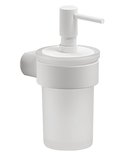 PIRENEI závesný dávkovač mydla 110 ml, mliečne sklo, biely mat