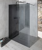 VARIO BLACK jednodielna sprchová zástena na inštaláciu k stene, dymové sklo, 1200 mm