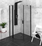 ZOOM BLACK štvrťkruhová sprchová zástena 900x900mm, číre sklo, ľavá