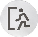 SAPHO Ceduľa "EXIT", priemer 75mm, nerez mat – doplnok do verejných priestorov