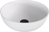 BANERA ROUND umývadlo na dosku, liaty mramor, priemer 39cm, biela mat