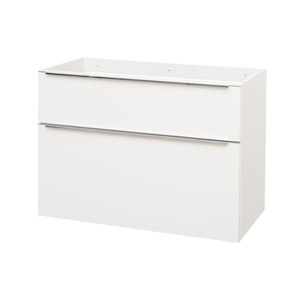 Mereo Mailo, kúpeľňová skrinka 100 cm, biela, elox AL madlo