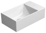 KUBE X keramické umývadlo 40x23cm, brúsená spodná hrana, bez otvoru, pravé/ľavé, biela mat