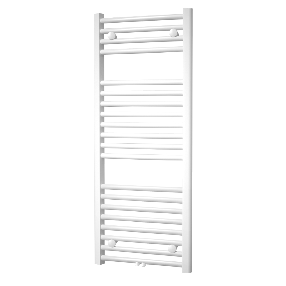 Mereo Vykurovací rebrík, rovný, 450x970 mm, biely, stredové pripojenie – kúpeľňový radiátor
