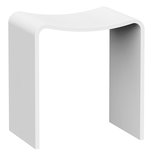 SAPHO KORAL kúpeľňová stolička 40x43x30cm, solid surface, biela mat – bezbariérové madlo