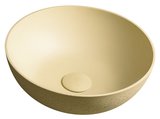 FORMIGO betónové umývadlo na dosku, priemer 39cm, žltá mat