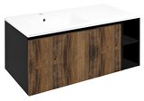 LOREA skrinka 100x46x51,5cm (80+20cm), ľavá, dub collingwood/čierna matná