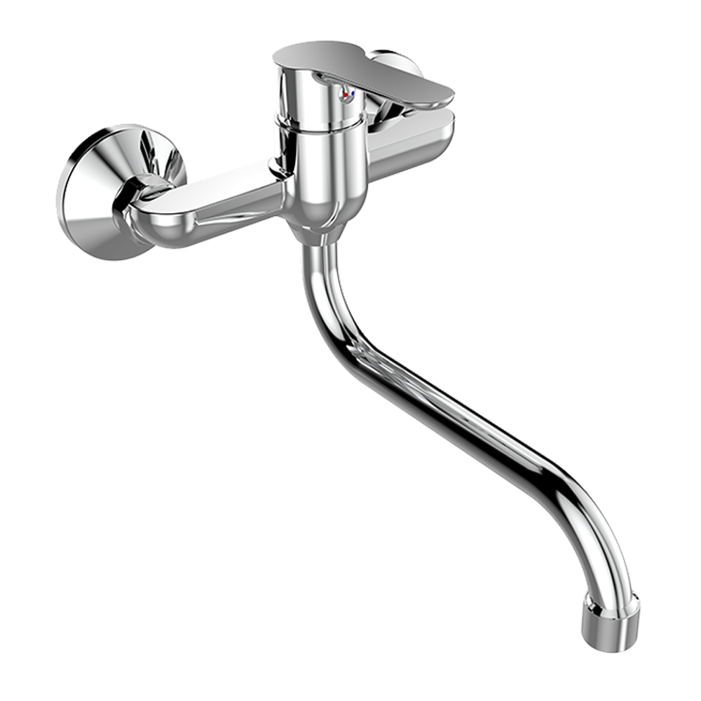 Mereo Drezová nástenná batéria, Zuna, 150 mm, s ramienkom rúrkovým ø 18 mm - 300 mm, chróm