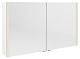 ALIX galerka s LED osvetlením, 2x dvierka, 126x70x17,5cm, biela