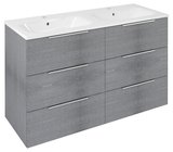 CIRASA umývadlová skrinka 118,4x75x46cm, 3x zásuvka, strieborný dub