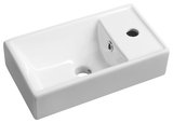 MINOS keramické umývadielko 40x22cm, batéria vpravo, biela