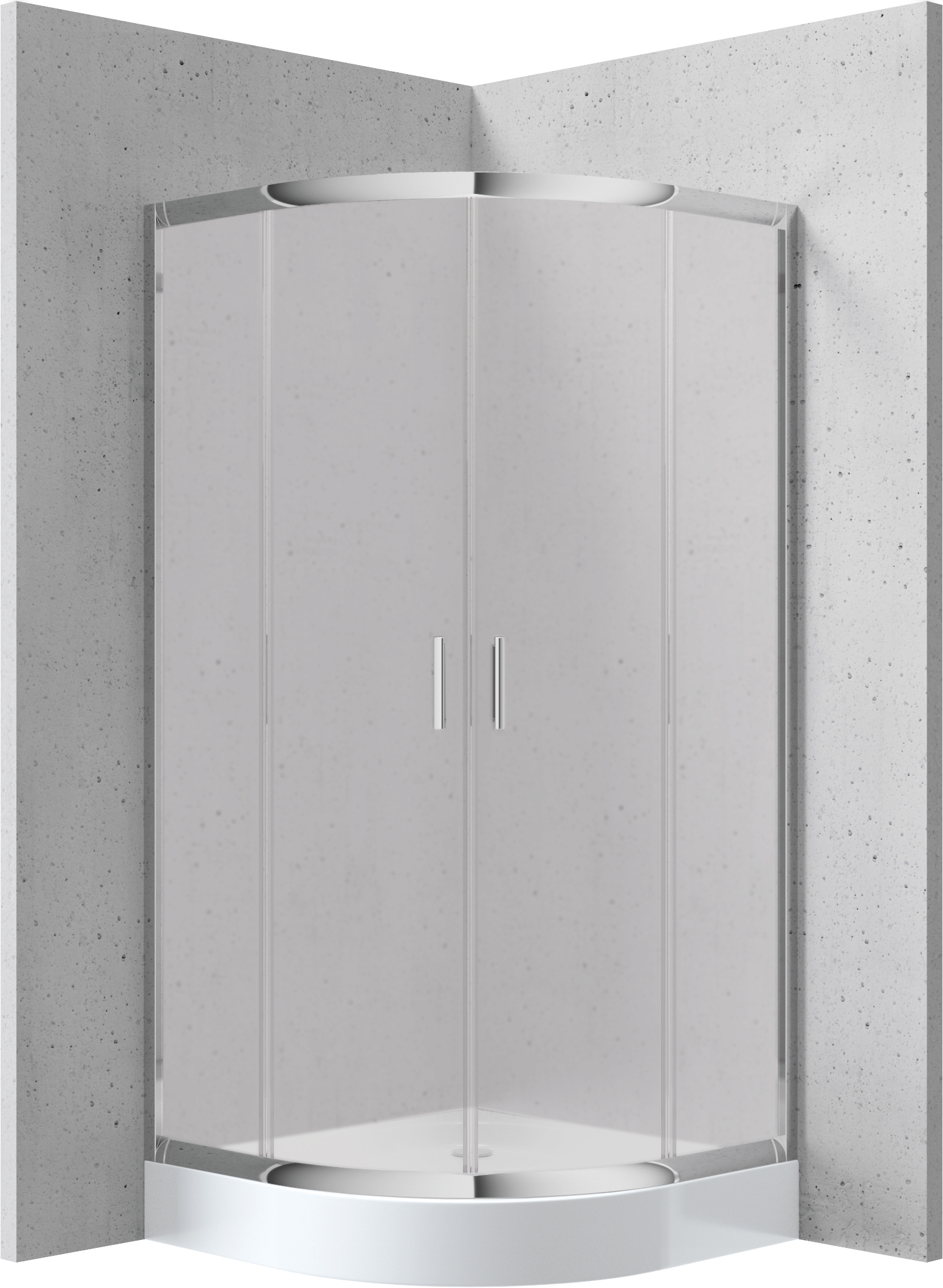Deante Funkia - Kabina prysznicowa z brodzikiem półokrągła 90x90 cm – sprchový box