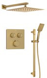 SMART SELECT sprchový set s termostatickou batériou, 2 výstupy, posuvný držiak sprchy, zlato mat