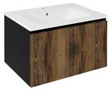 LOREA umývadlová skrinka 70x44x51,2cm, 1x zásuvka, dub collingwood/čierna mat