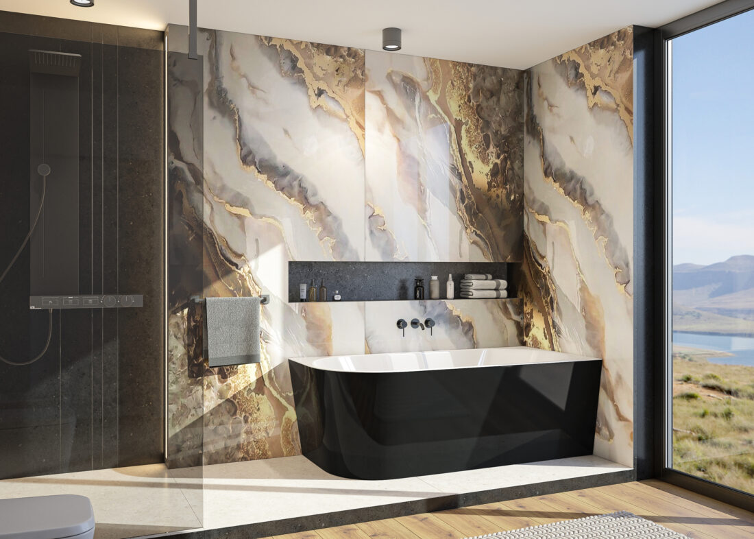 Aquatek INDIANAPOLIS BLACK Ľ,P – voľne stojaca vaňa
