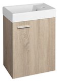 ZOJA skrinka s keramickým umývadlom 40x22 cm, dub platina