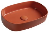 INFINITY OVAL keramické umývadlo na dosku, 55x36cm, terracotta